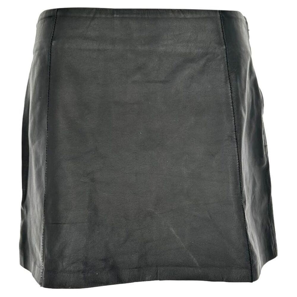 Alexander Wang T. Mini A-Line Skirt in Black Lamb Leather